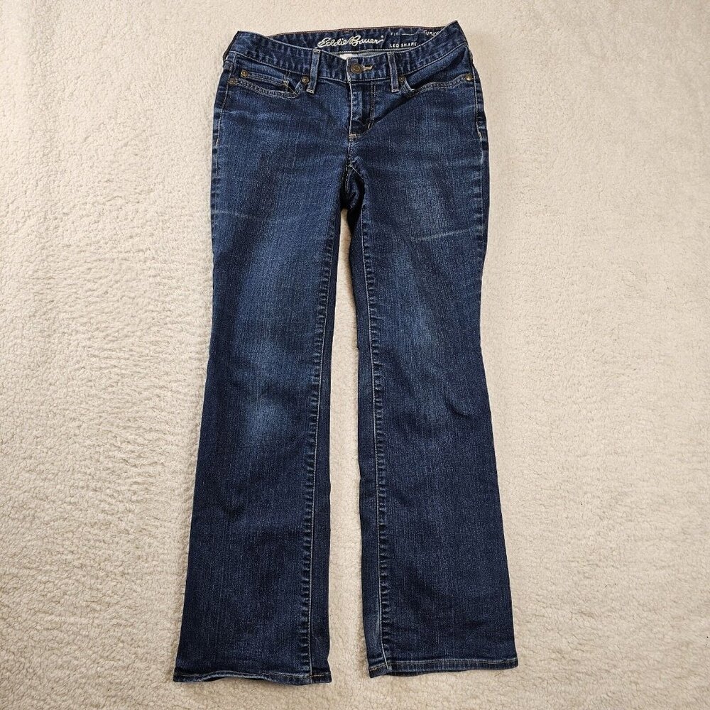 Eddie Bauer Jeans Women's Size 2 Petite Curvy Bootcut Dark Wash Denim Western